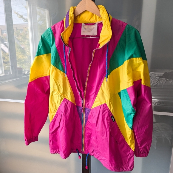 ISPO by Alto Sportswear Jackets & Blazers - 🎁 ISPO by Alto Sports 90s Neon Multi-Color WaterProof Windbreaker Jacket  XL